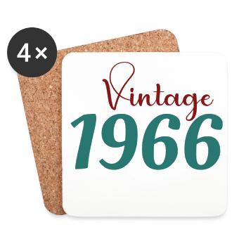 Tee 60 Ans Rétro 70s Né(e) 1966 - Dessous de verre (lot de 4) - blanc - Devant
