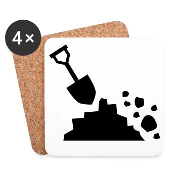 Building site - Coasters (set of 4) - white - Front