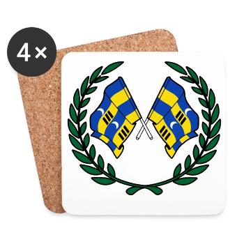 Ameland Lorbeerflaggen – Inselstolz - Untersetzer (4er-Set) - Weiß - Vorne