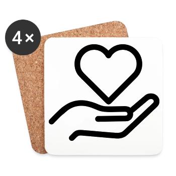 Hand Heart - Coasters (set of 4) - white - Front