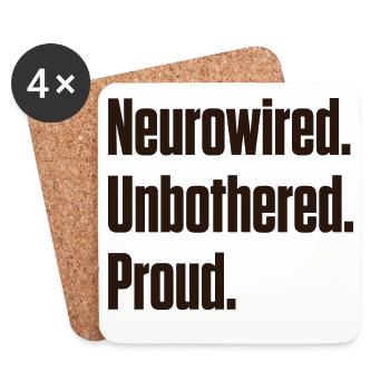 Neurowired, unbeeindruckt, stolzer ND-Stolz - Untersetzer (4er-Set) - Weiß - Vorne