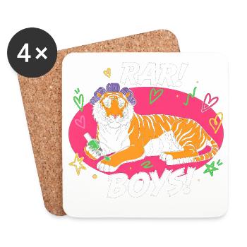 Tiger Lounge RAR BOYS ! - Dessous de verre (lot de 4) - blanc - Devant