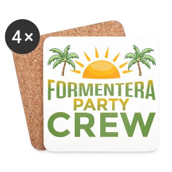 Formentera Party Crew - Untersetzer (4er-Set) - Weiß - Vorne