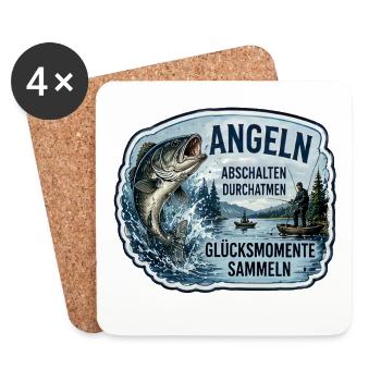 Angeln – Abschalten und Durchatmen - Untersetzer (4er-Set) - Weiß - Vorne