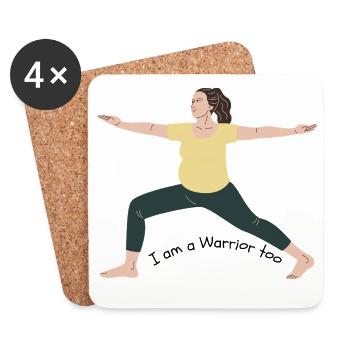 Warrior Too the Left - Coasters (set of 4) - white - Front
