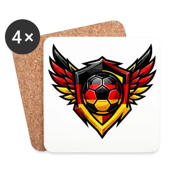 Blason de Soccer Germany - Dessous de verre (lot de 4) - blanc - Devant