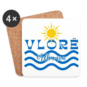 VLORË Vagues Solaires en Albanie - Dessous de verre (lot de 4) - blanc - Devant