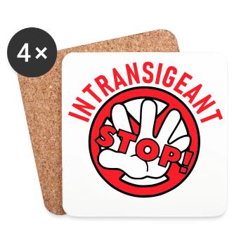 Intransigeant - Dessous de verre (lot de 4) - blanc - Devant