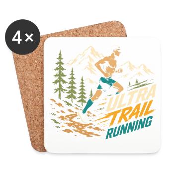 Ultra Trail Running - Dessous de verre (lot de 4) - blanc - Devant