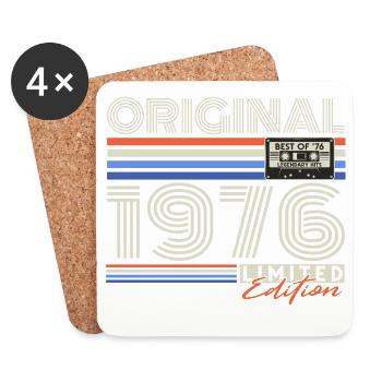 Original 1976 Vintage Retro Geburtstag Geschenk - Untersetzer (4er-Set) - Weiß - Vorne