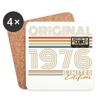 Original 1976 Vintage Retro Geburtstag Geschenk - Untersetzer (4er-Set) - Weiß - Vorne