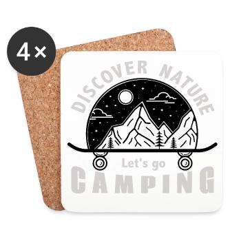 Let's go camping! - Coasters (set of 4) - white - Front