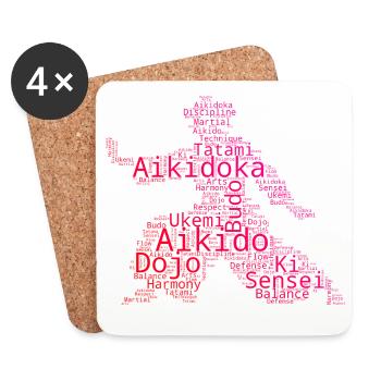 Die Aikido-Schülerinnen und Aikido passen zusammen - Untersetzer (4er-Set) - Weiß - Vorne