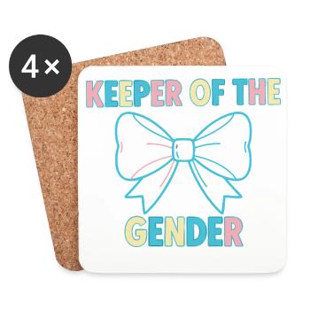 Gender Reveal Keeper Of The Gender Baby Shower - Coasters (set of 4) - white - Front