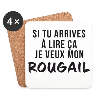 Si Tu Arrives A Lire Ca Je Veux Mon Rougail T-S... - Dessous de verre (lot de 4) - blanc - Devant