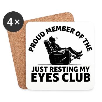 Club de reposer juste mes yeux - Dessous de verre (lot de 4) - blanc - Devant