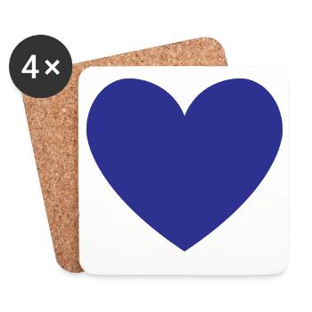 Clear Blue Heart - Coasters (set of 4) - white - Front