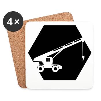 Bagger - Untersetzer (4er-Set) - Weiß - Vorne
