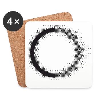 Minimal Circle design - Coasters (set of 4) - white - Front