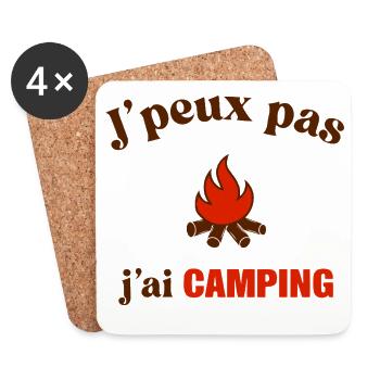 J'peux pas j'ai Camping - Dessous de verre (lot de 4) - blanc - Devant