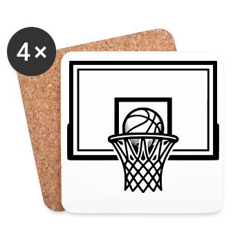 Basketballkorb Ball Basketballverein Streetball - Untersetzer (4er-Set) - Weiß - Vorne