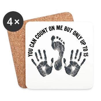 Tu peux compter sur moi, mais seulement jusqu’à une jambe - Dessous de verre (lot de 4) - blanc - Devant