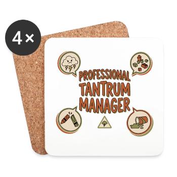 Professioneller Tantrum-Manager - Untersetzer (4er-Set) - Weiß - Vorne