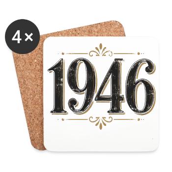 Sport year of birth 1946 - Coasters (set of 4) - white - Front