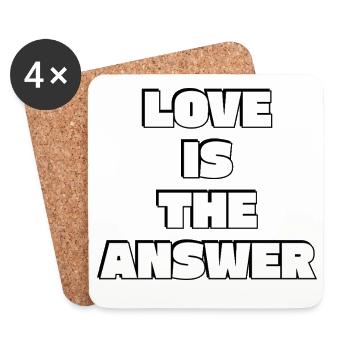 Love Is The Answer - Coasters (set of 4) - white - Front