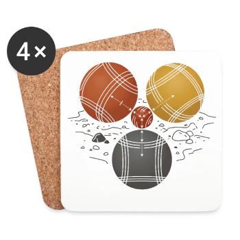 Pétanque Mesure Du Point Jeu De Boules - Dessous de verre (lot de 4) - blanc - Devant