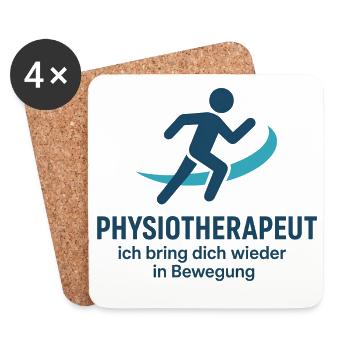 Bewegungstherapie Logo - Untersetzer (4er-Set) - Weiß - Vorne