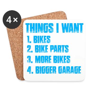 Things i want Bicycle Mountain Bike MTB Downhill - Coasters (set of 4) - white - Front
