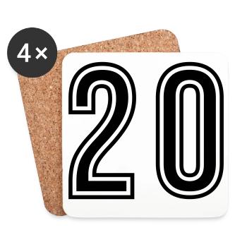 20 Number Symbol - Coasters (set of 4) - white - Front