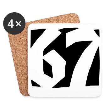 67 Minimal Streetwear Trend Design - Coasters (set of 4) - white - Front
