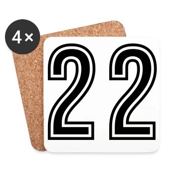 22 Number Symbol - Coasters (set of 4) - white - Front