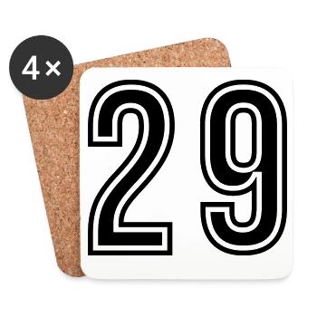 29 Number Symbol - Coasters (set of 4) - white - Front