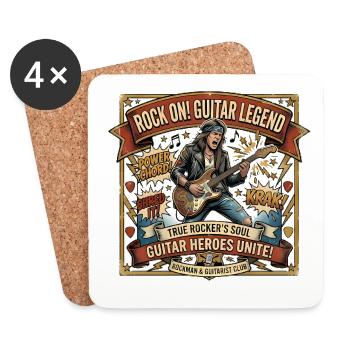 Guitariste Retro Style - Dessous de verre (lot de 4) - blanc - Devant