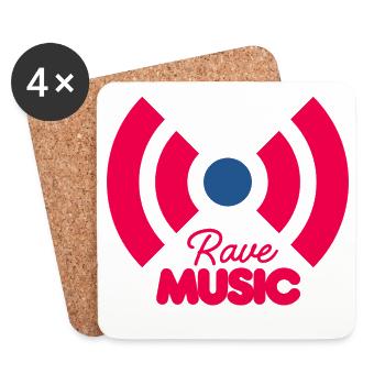 Rave Music Neon Signal - Coasters (set of 4) - white - Front