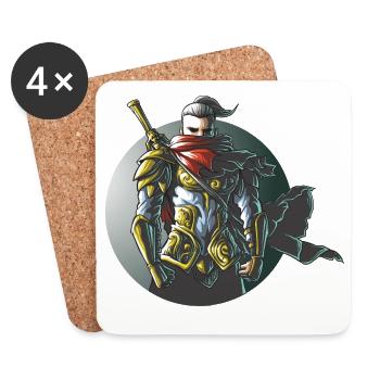 Warrior Ninja Samurai Gaming Design - Coasters (set of 4) - white - Front