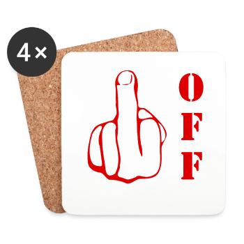 Déclaration rebelle du majeur, va te faire foutre. - Dessous de verre (lot de 4) - blanc - Devant