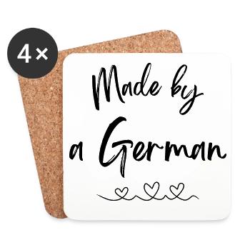 Fabriqué par un Allemand - Dessous de verre (lot de 4) - blanc - Devant
