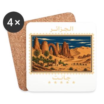 Algerien Djanet Vintage Reisemarke - Untersetzer (4er-Set) - Weiß - Vorne