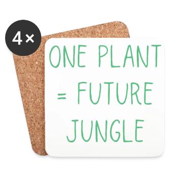One Plant Future Jungle | Funny Plant Lover - Coasters (set of 4) - white - Front