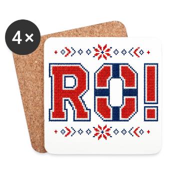 RO! Norvège 2026 Broderie - Dessous de verre (lot de 4) - blanc - Devant