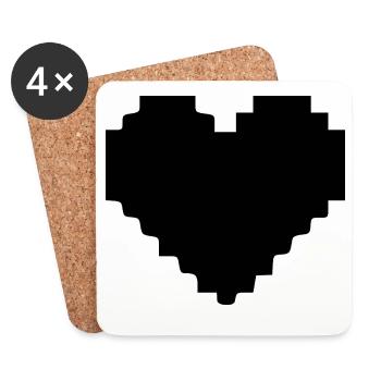 Cœur Noir Cœur Noir Cœur Présent - Dessous de verre (lot de 4) - blanc - Devant