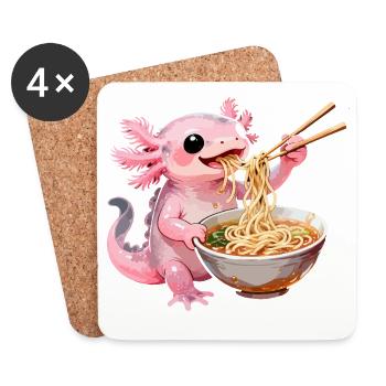 Ramen Axolotl - Dessous de verre (lot de 4) - blanc - Devant