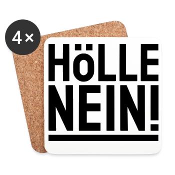 HÖLLE NEIN ! - schwarz & unterstrichen - Untersetzer (4er-Set) - Weiß - Vorne