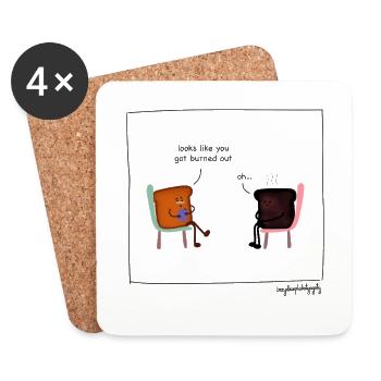 Toast comes to the doctor - Coasters (set of 4) - white - Front