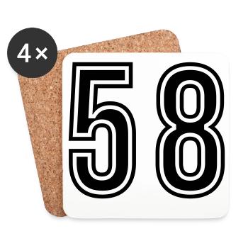 58 Number Symbol - Coasters (set of 4) - white - Front
