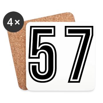 57 Symbole numérique - Dessous de verre (lot de 4) - blanc - Devant